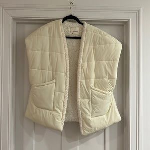 Anthropologie oversized Ivory puffer vest